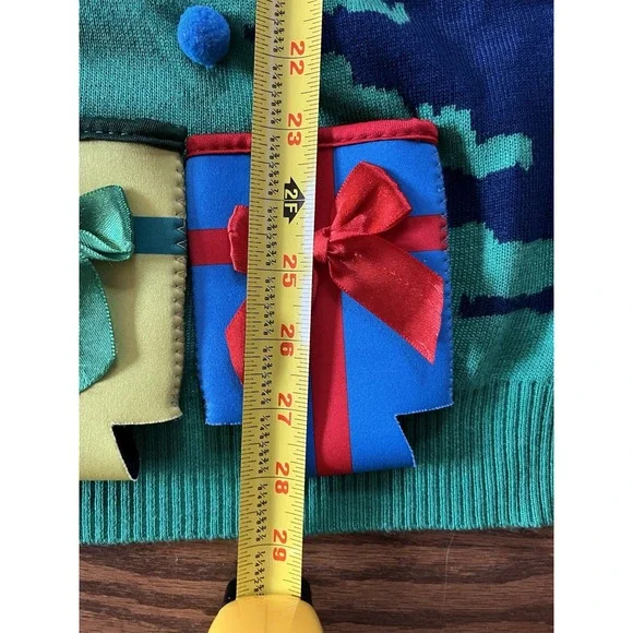 Tipsy Elves Ugly Christmas Sweater‎ Xmas Tree 4 Drink Koozies Men's Large 3D - Picture 6 of 7